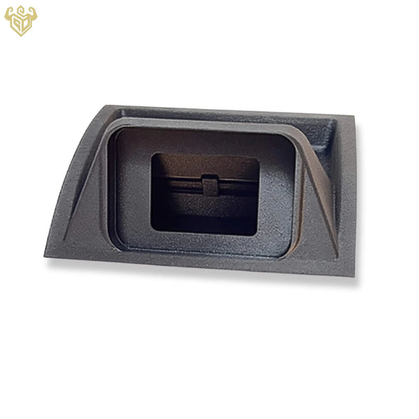 Nissan Xterra dash tray with Auxbeam 8-gang switch mount front view — Rigid Custom Works