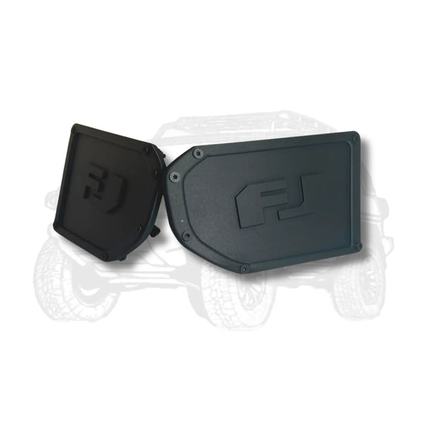 Two black plastic covers FJ Cruiser with a logo on a white background