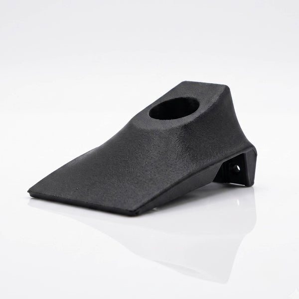 Mercedes R129 A124 rear view mirror dome light top cover in black — front three-quarter view of RCW carbon-fiber ASA replacement for OEM 1298110071