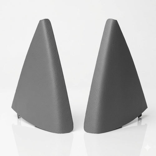 Mercedes R129 door mirror triangle trim A1297200711 front view — Rigid Custom Works