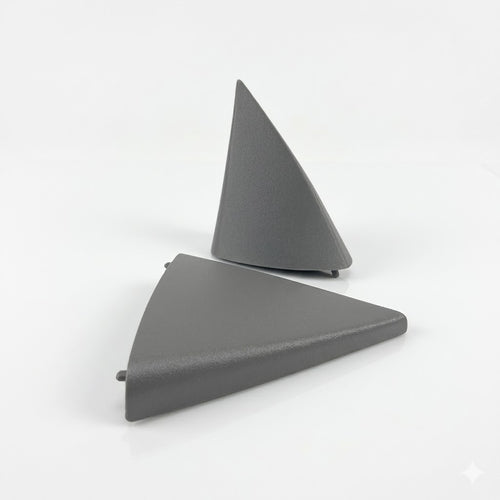 Mercedes R129 door mirror triangle trim A1297200811 angled — Rigid Custom Works