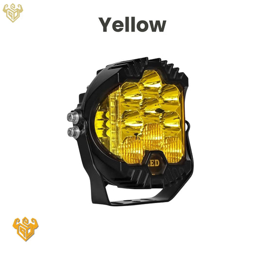 Upgrade your FJ Cruiser’s lighting with Rigid Custom Works’ high-quality 5-inch round yellow LED lights, precisely engineered to fit perfectly into our FJ Cruiser wing delete brackets