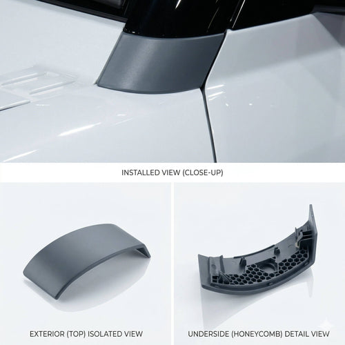 Land Rover Defender A-pillar lower trim LR157844 installed — Rigid Custom Works