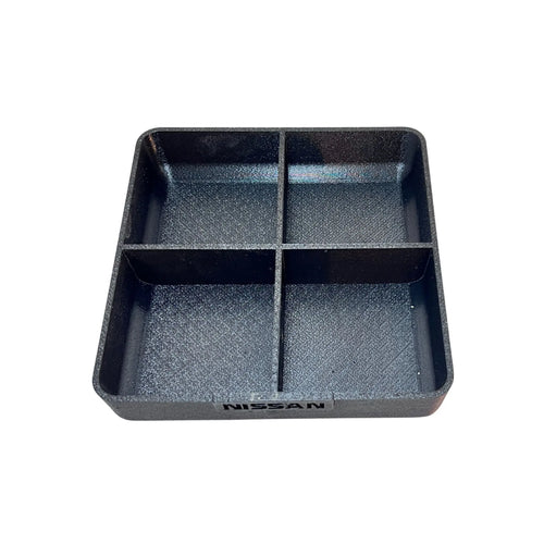 Nissan Xterra Frontier interior organizer tray front view — Rigid Custom Works