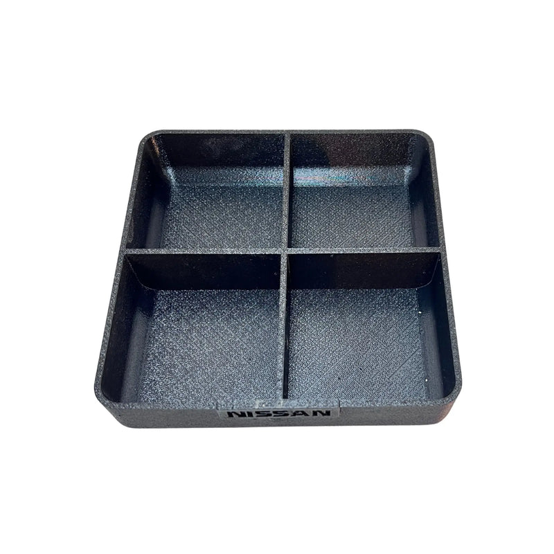 Nissan Xterra Frontier interior organizer tray front view — Rigid Custom Works