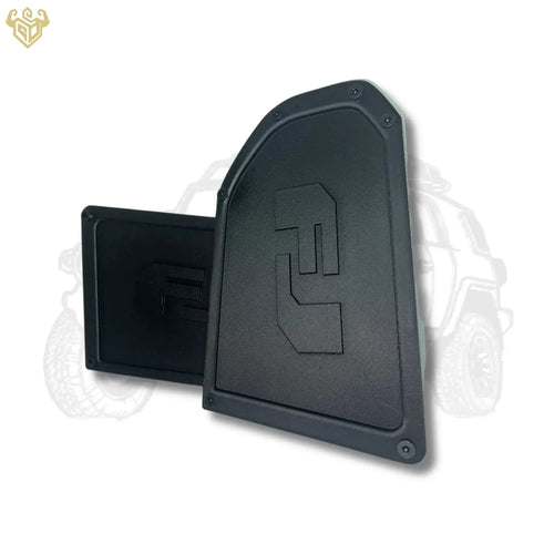Single FJ bumper corner cover, matte black with recessed “FJ” emblem, ready to install.