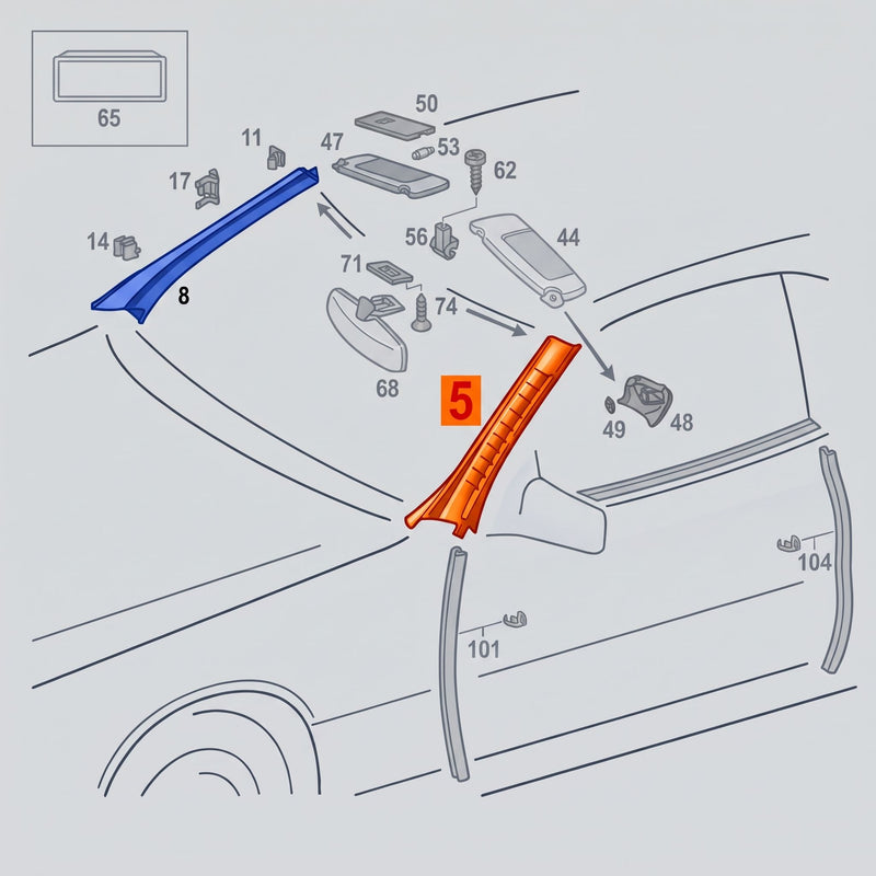 Mercedes R129 SL A-Pillar Trim