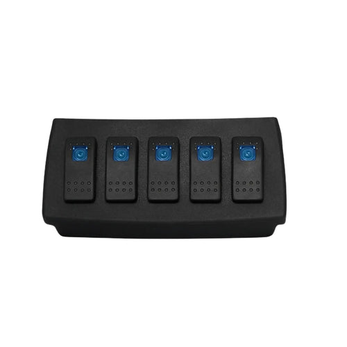 Nissan Frontier lower Auxbeam 8-gang switch panel angled view — Rigid Custom Works