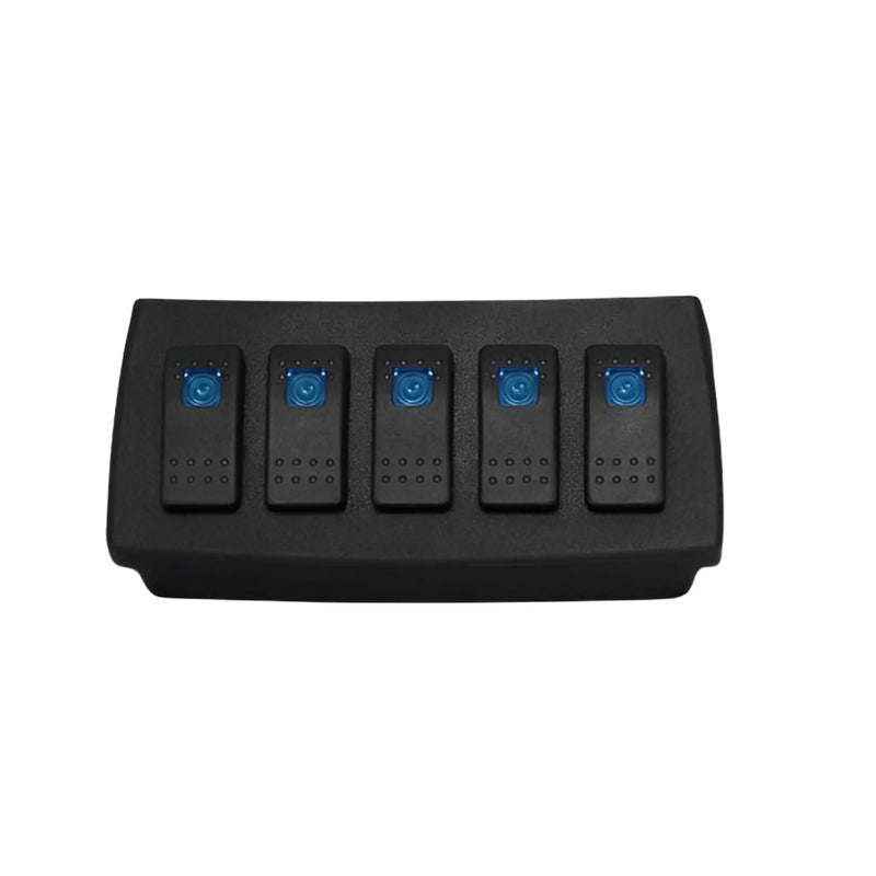 Nissan Frontier lower Auxbeam 8-gang switch panel angled view — Rigid Custom Works