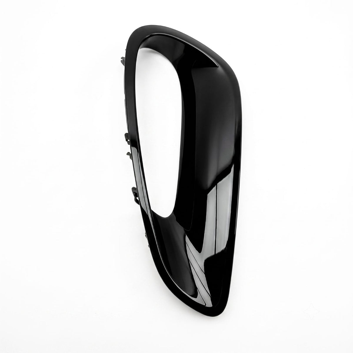 Genuine Porsche 911 (992) Turbo / GT3 RS right rear air intake duct, OEM 992853190C, in gloss black — front face view