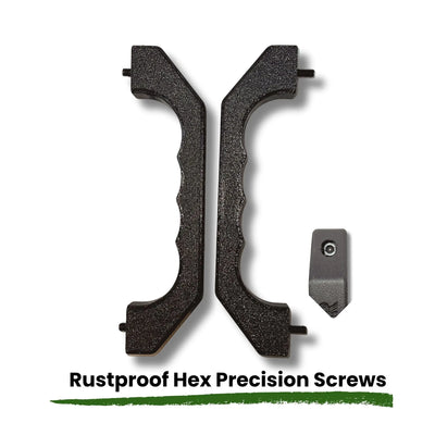 Land Rover Defender 90 110 130 interior door pull handle front view — Rigid Custom Works
