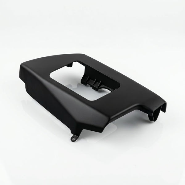Mercedes R129 seat belt outlet guide black A1299100639 angled detail — Rigid Custom Works