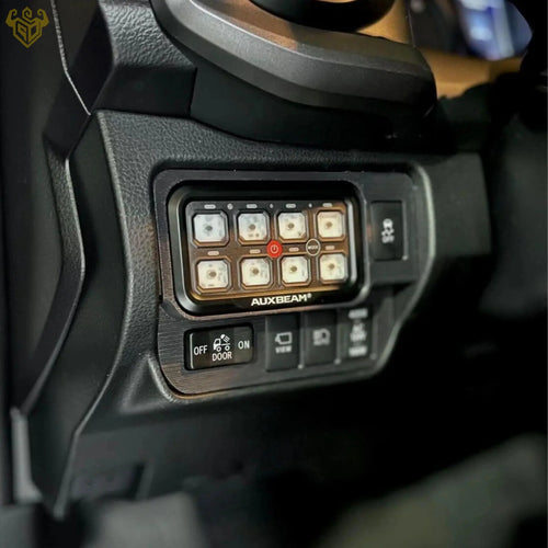 Toyota Tacoma Auxbeam 8-gang panel mount back side fit — Rigid Custom Works