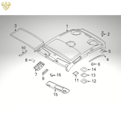 BMW Z4 M Coupe microphone frame cover 51448401000 installed above mirror — Rigid Custom Works