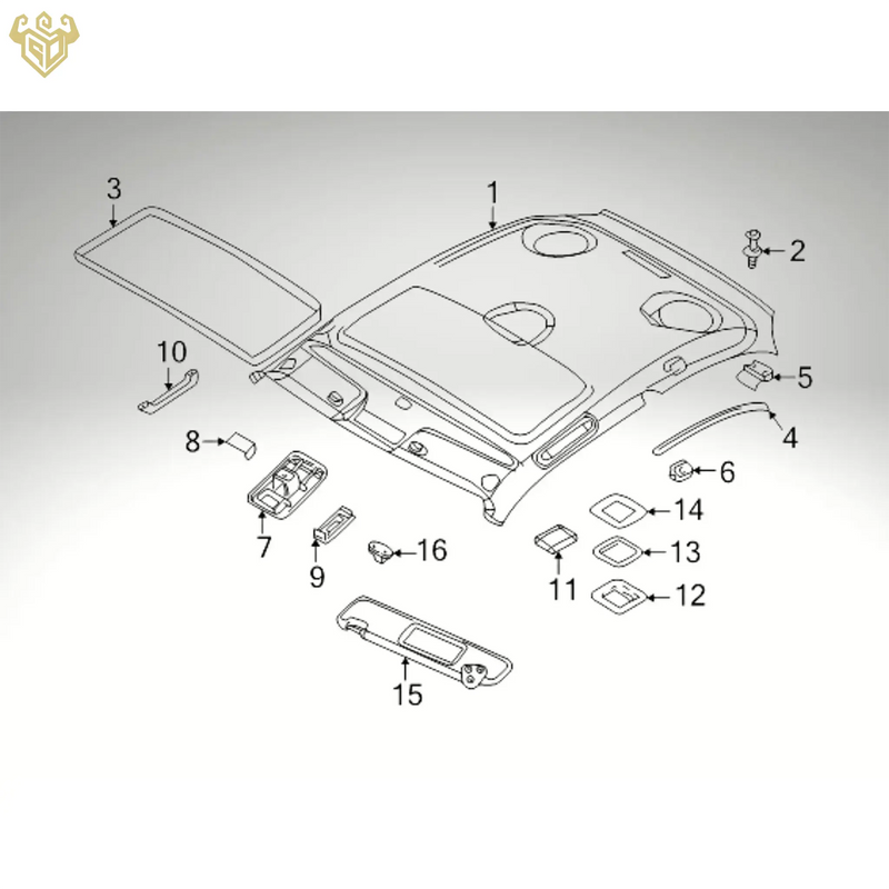 BMW Z4 M Coupe microphone frame cover 51448401000 installed above mirror — Rigid Custom Works
