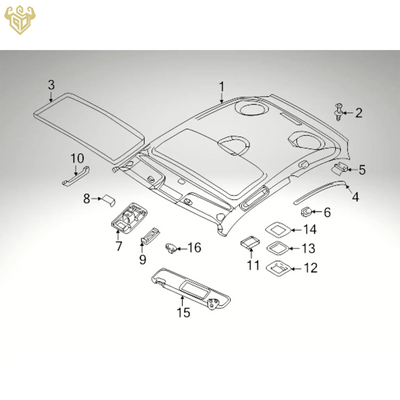 BMW Z4 M Coupe microphone frame cover 51448401000 installed above mirror — Rigid Custom Works