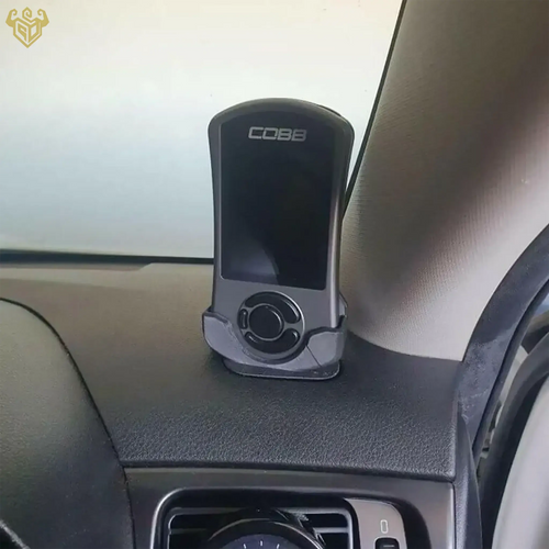 Subaru WRX STI Cobb Accessport V3 vent mount front view — Rigid Custom Works