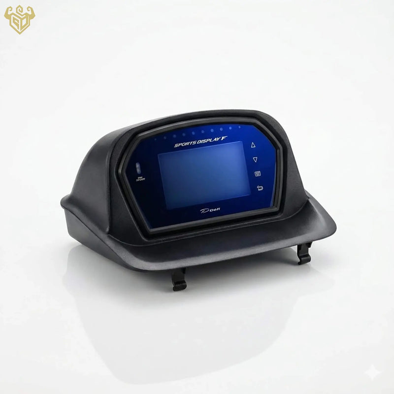 Custom ABS dash mount for Defi Sports Display F installed in Subaru WRX STI 2002-2007.