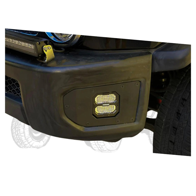 Toyota FJ Cruiser bumper light brackets for Osram wide lighting — Rigid Custom Works