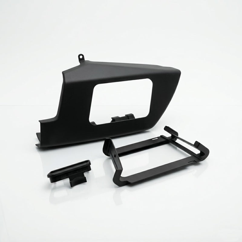 Mercedes R129 seat belt outlet cover installed in B-pillar — Rigid Custom Works