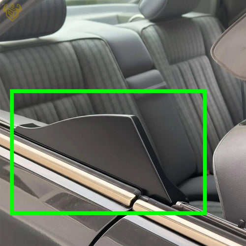 Mercedes W124 seat belt cover closeup texture finish — Rigid Custom Works