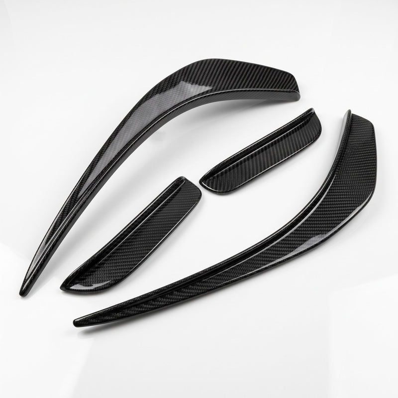 Full set of 4 real 3K carbon front bumper canards for Mercedes W204 C63 AMG, top view