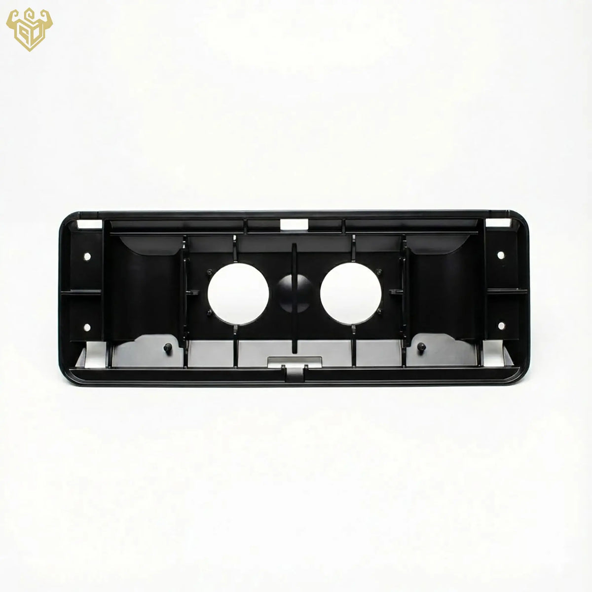 Front view of the black Mercedes R129 sun visor backing made from matte ASA material.