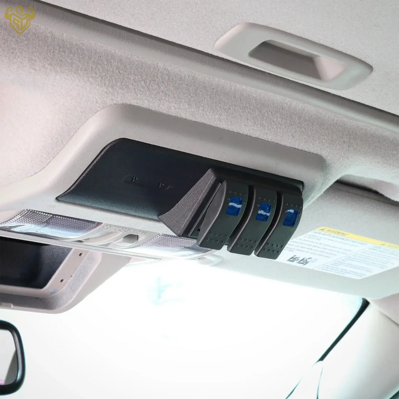 Nissan Frontier overhead 4-switch mount angled detail — Rigid Custom Works