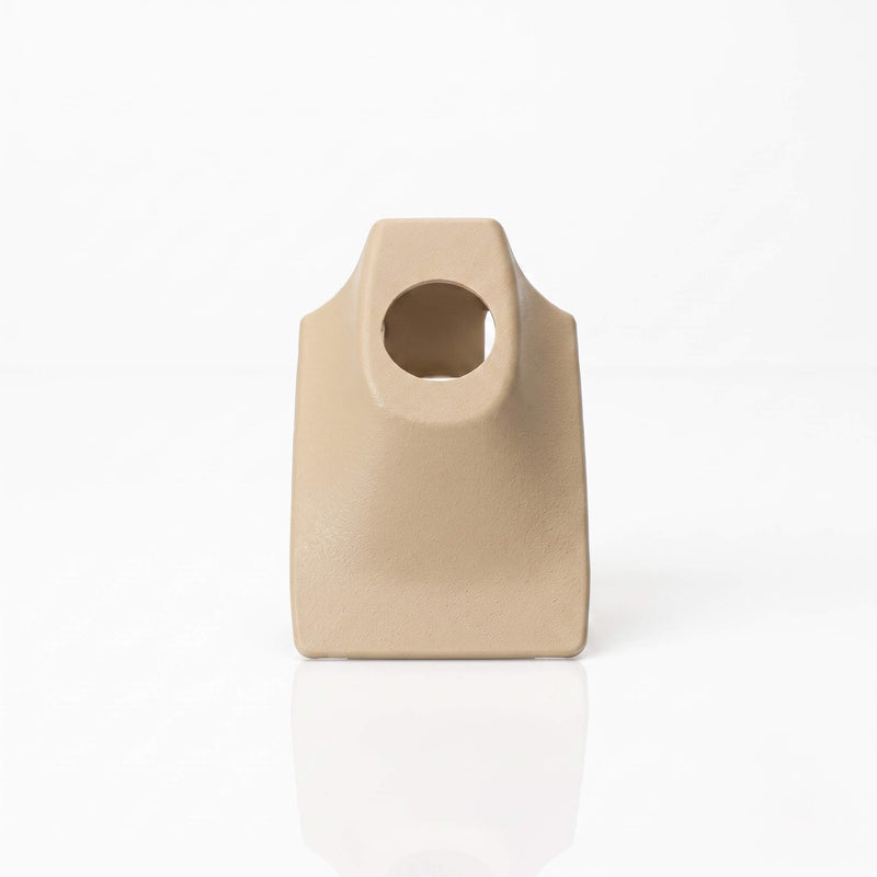 Beige R129 A124 mirror dome light cover — front elevation showing lens aperture and tapered profile, RCW part 1298110071