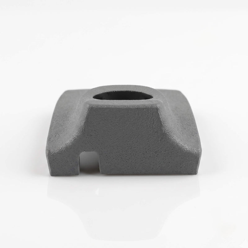 Top-down view of Orion Grey Mercedes R129 A124 rear view mirror dome light cover showing lens aperture — RCW part 1298110071