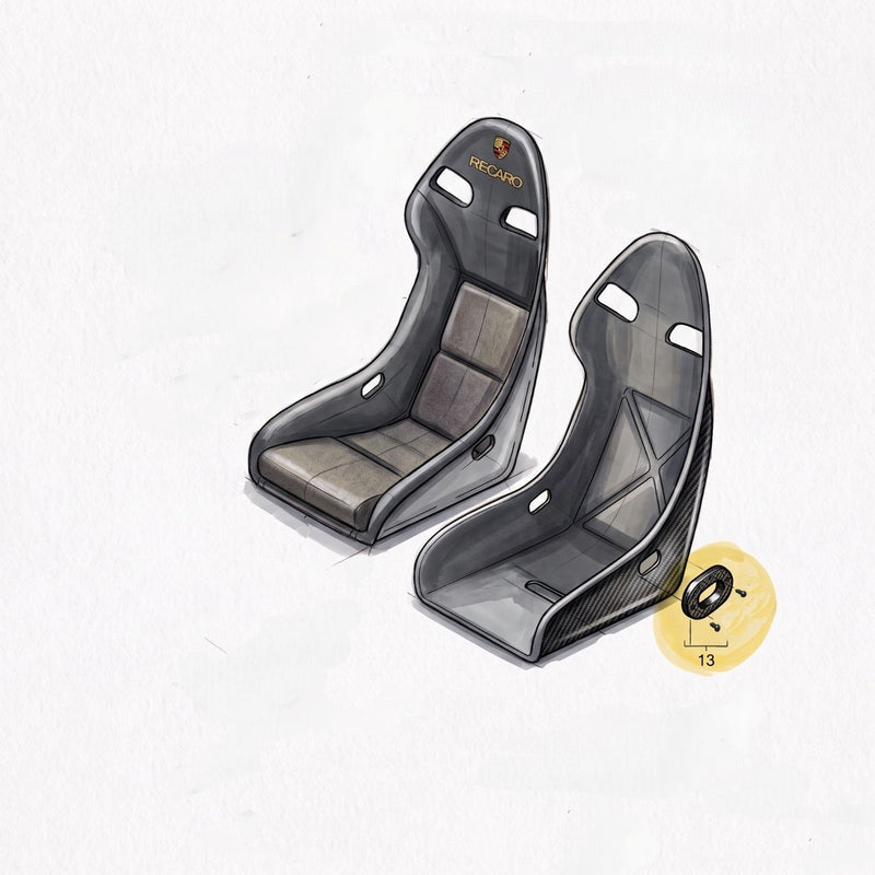 RECARO racing seat belt guide fairing 7203493 fitted to seat shell - Rigid Custom Works