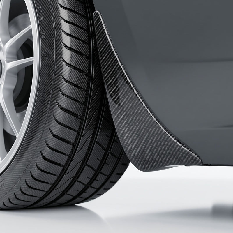Carbon rear spoiler fitted at the rear wheel arch of a Mercedes-Benz SLR McLaren 722