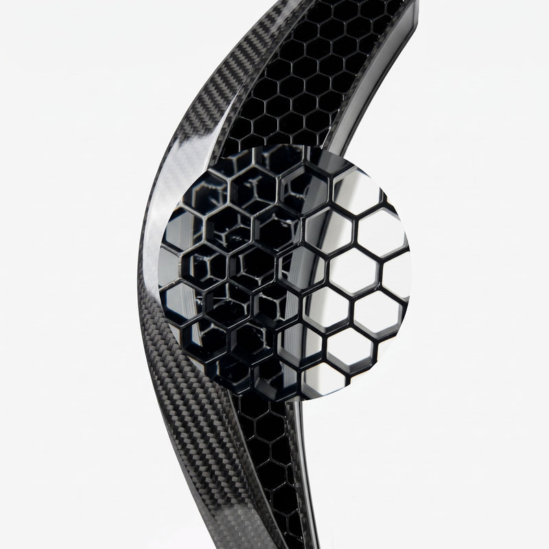 Internal honeycomb structure inside the SLR McLaren 722 rear spoiler, built in carbon fibre reinforced nylon